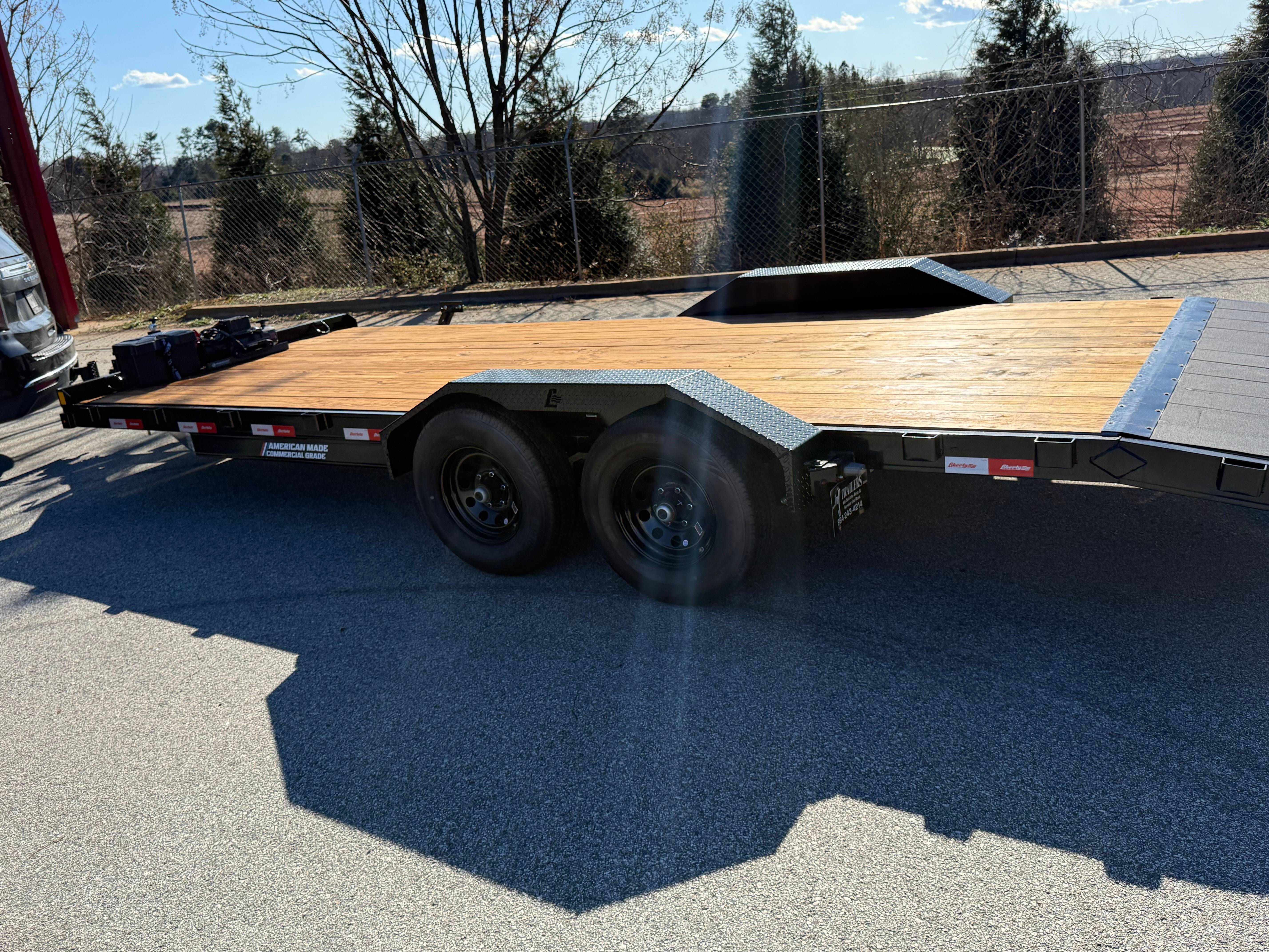 2026 Liberty 20ft car hauler equipment trailer for rent in Simpsonville SC — wooden deck with dual axles